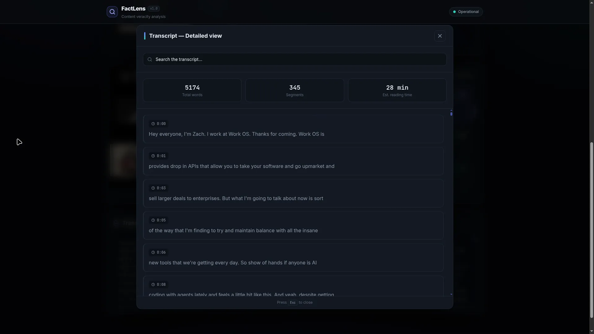 FactLens — full transcript